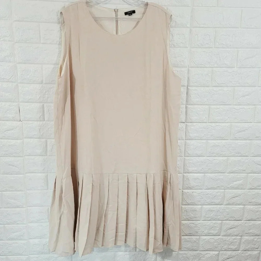 Floryday Women Ruffle Peplum Dress Sleeveless Back Zipper Scoop Neck Light Pink